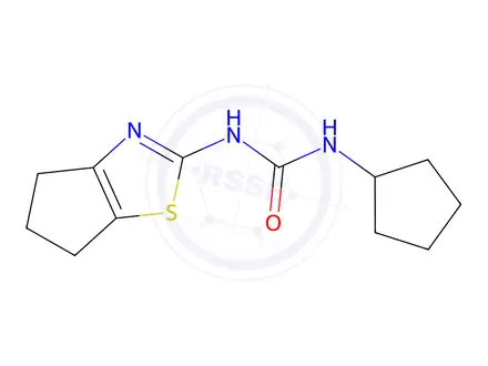 Chemical structure of 1-Cyclopentyl-3-(5,6-dihydro-4H-cyclopenta[d]thiazol-2-yl)urea
