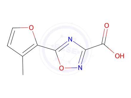 Chemical structure of 5-(3-Methylfuran-2-yl)-1,2,4-oxadiazole-3-carboxylic acid