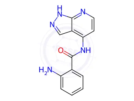 Chemical structure of Benzamide, 2-amino-N-1H-pyrazolo[3,4-b]pyridin-4-yl-(9CI)