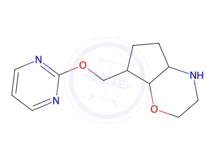 Chemical structure of 7-((Pyrimidin-2-yloxy)methyl)octahydrocyclopenta[b][1,4]oxazine