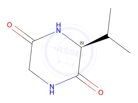 Chemical structure of (S)-3-Isopropyl-2,5-piperazinedione
