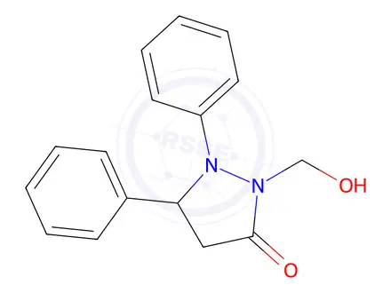 Chemical structure of 2-(Hydroxymethyl)-1,5-diphenylpyrazolidin-3-one