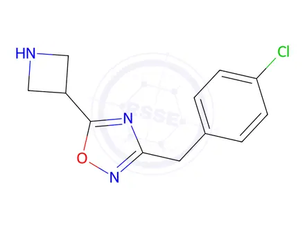 Chemical structure of 5-(Azetidin-3-yl)-3-(4-chlorobenzyl)-1,2,4-oxadiazole