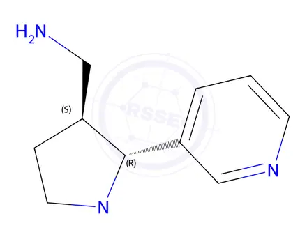 Chemical structure of rac-trans 3’-Aminomethyl Nicotine