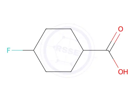 Chemical structure of 4-fluorocyclohexane-1-carboxylic acid