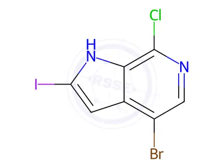 Chemical structure of 4-Bromo-7-chloro-2-iodo-1H-pyrrolo[2,3-c]pyridine