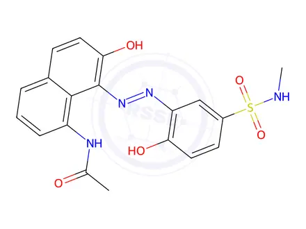 Chemical structure of N-[7-hydroxy-8-[[2-hydroxy-5-[(methylamino)sulphonyl]phenyl]azo]-1-naphthyl]acetamide