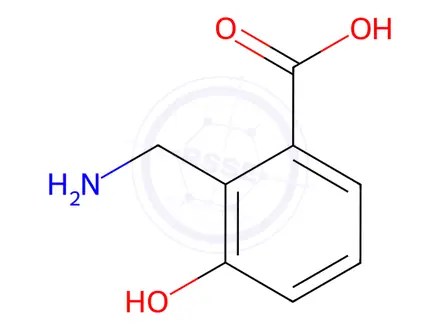 Chemical structure of Benzoic acid, 2-(aminomethyl)-3-hydroxy-