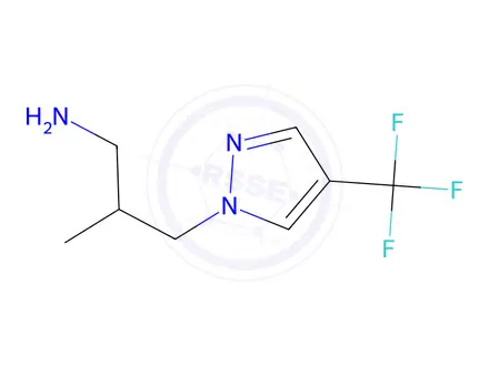 Chemical structure of 2-Methyl-3-[4-(trifluoromethyl)-1h-pyrazol-1-yl]propan-1-amine