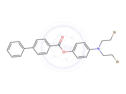 Chemical structure of p-[Bis(2-bromoethyl)amino]phenyl=4-biphenylcarboxylate