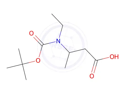 Chemical structure of 3-{[(tert-butoxy)carbonyl](ethyl)amino}butanoic acid