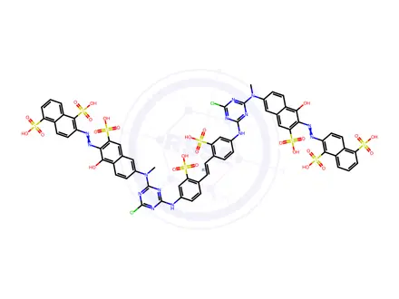 Chemical structure of 2,2'-[vinylenebis[(3-sulpho-4,1-phenylene)imino(6-chloro-1,3,5-triazine-4,2-diyl)(methylimino)(1-hydroxy-3-sulphonaphthalene-6,2-diyl)azo]]bis(naphthalene-1,5-disulphonic) acid