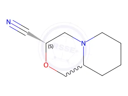 Chemical structure of (3S)-octahydropyrido[2,1-c][1,4]oxazine-3-carbonitrile