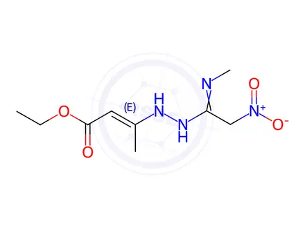 Chemical structure of Ethyl 3-[2-(methyl-2-nitroethanimidoyl)hydrazino]-2-butenoate