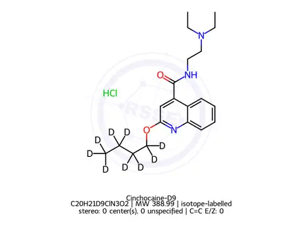 Chemical structure of Dibucaine-d9 Hydrochloride