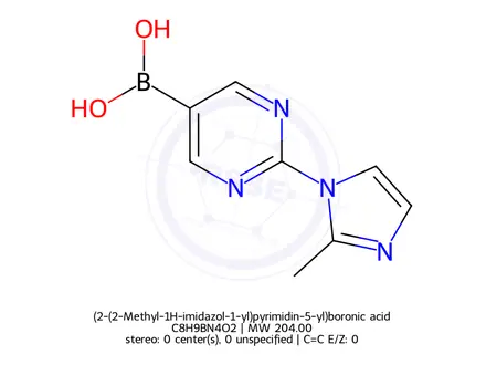 Chemical structure of (2-(2-Methyl-1H-imidazol-1-yl)pyrimidin-5-yl)boronic acid