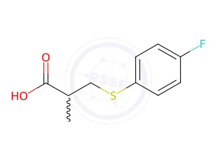 Chemical structure of 3-((4-Fluorophenyl)thio)-2-methylpropanoic Acid