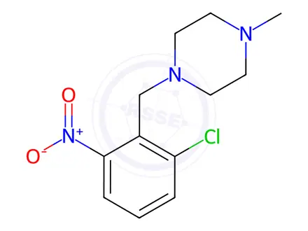 Chemical structure of Piperazine, 1-[(2-chloro-6-nitrophenyl)methyl]-4-methyl-