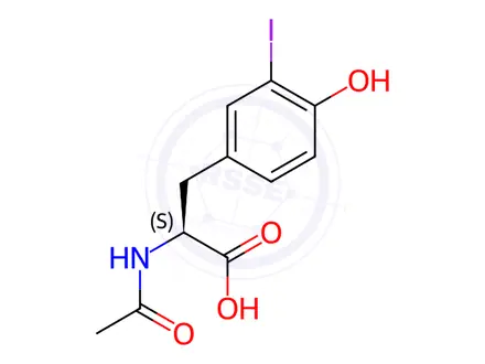Chemical structure of N-Acetyl-3-iodotyrosine