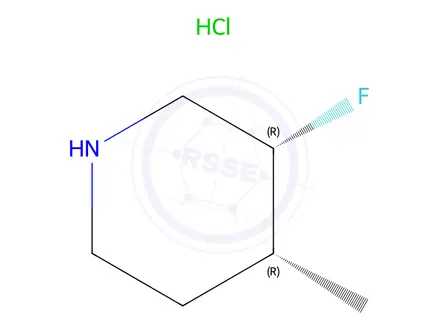 Chemical structure of rel-(3R,4R)-3-Fluoro-4-methylpiperidine hydrochloride