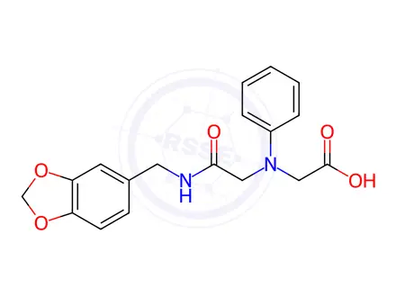 Chemical structure of [{2-[(1,3-Benzodioxol-5-ylmethyl)amino]-2-oxoethyl}(phenyl)amino]acetic acid