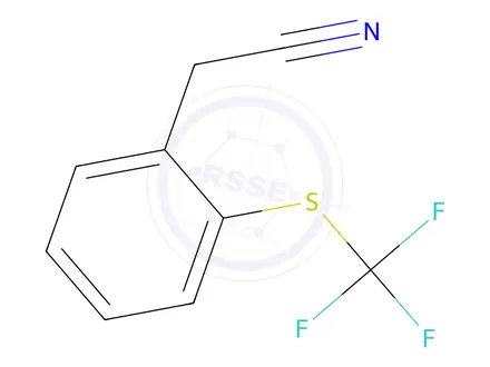 Chemical structure of 2-(2-((Trifluoromethyl)thio)phenyl)acetonitrile