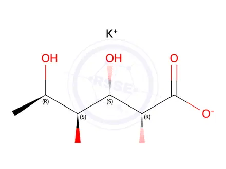 Chemical structure of D-fuconic acid, potassium salt
