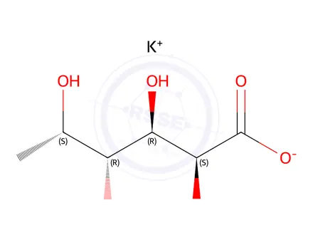 Chemical structure of L-fuconic acid, potassium salt