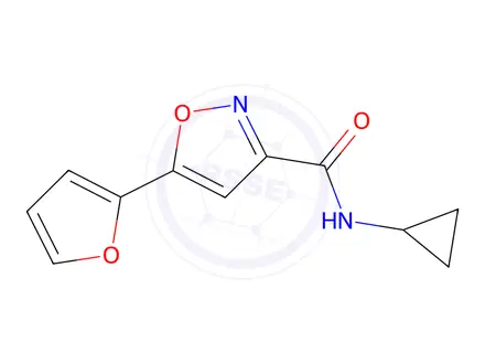 Chemical structure of n-Cyclopropyl-5-(furan-2-yl)-1,2-oxazole-3-carboxamide