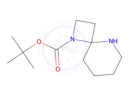 Chemical structure of tert-Butyl 1,5-diazaspiro[3.5]nonane-1-carboxylate
