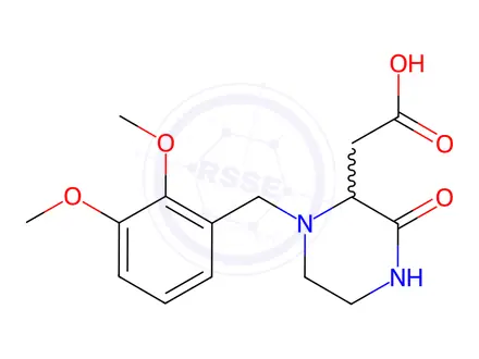 Chemical structure of 2-[1-(2,3-Dimethoxybenzyl)-3-oxo-2-piperazinyl]-acetic acid