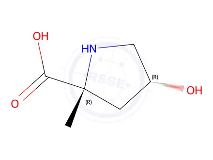 Chemical structure of D-Proline, 4-hydroxy-2-methyl-, (4R)-rel-(9CI)
