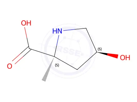 Chemical structure of L-Proline, 4-hydroxy-2-methyl-, cis-(9CI)