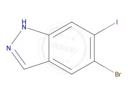 Chemical structure of 5-Bromo-6-iodo-1H-indazole