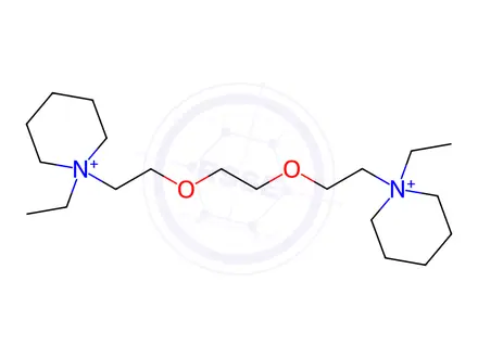 Chemical structure of 1-ethyl-1-[2-[2-[2-(1-ethyl-3,4,5,6-tetrahydro-2H-pyridin-1-yl)ethoxy] ethoxy]ethyl]-3,4,5,6-tetrahydro-2H-pyridine diiodide