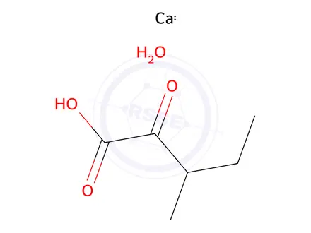 Chemical structure of 3-Methyl-2-oxopentanoic acid, calcium salt hydrate
