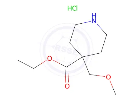 Chemical structure of ethyl 4-(methoxymethyl)piperidine-4-carboxylate hydrochloride