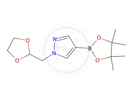 Chemical structure of 1-[(1,3-Dioxolan-2-yl)methyl]pyrazole-4-boronic Acid Pinacol Ester