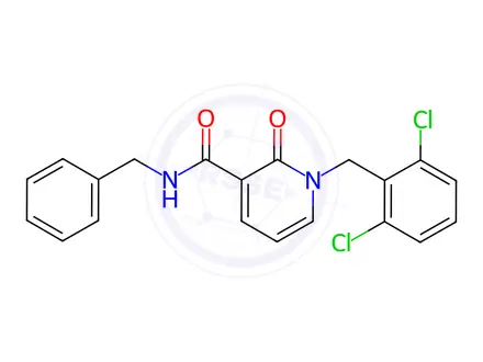 Chemical structure of N-benzyl-1-(2,6-dichlorobenzyl)-2-oxo-1,2-dihydropyridine-3-carboxamide