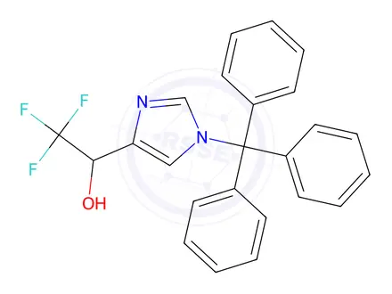 Chemical structure of alpha-(Trifluoromethyl)-1-trityl-1H-imidazole-4-methanol