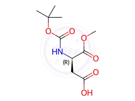 Chemical structure of N-[(1,1-Dimethylethoxy)carbonyl]-D-aspartic Acid 1-Methyl Ester