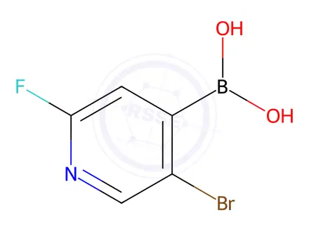 Chemical structure of (5-Bromo-2-fluoropyridin-4-yl)boronic acid