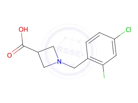 Chemical structure of 1-[(2,4-Dichlorophenyl)Methyl]Azetidine-3-Carboxylic Acid