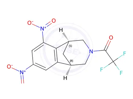 Chemical structure of 1-((1R,5S)-6,8-dinitro-1,2,4,5-tetra hydro-3H-1,5-methano benzo [d]azepin-3-yl)-2,2,2-trifluoroethan-1-one