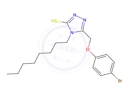 Chemical structure of 5-(4-Bromophenoxymethyl)-4-octyl-4H-1,2,4-triazole-3-thiol
