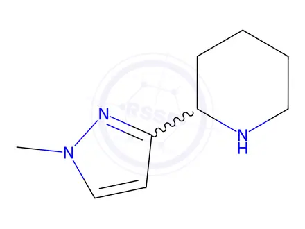 Chemical structure of 2-(1-methylpyrazol-3-yl)piperidine:dihydrochloride