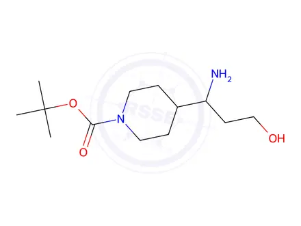 Chemical structure of 1-Boc-4-(1-AMino-3-hydroxypropyl)-1-piperidine