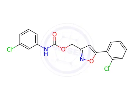 Chemical structure of (5-(2-Chlorophenyl)isoxazol-3-yl)methyl (3-chlorophenyl)carbamate