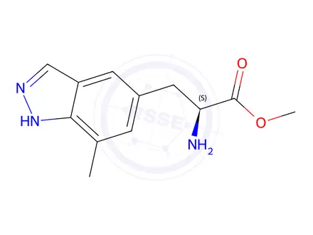 Chemical structure of (S)-methyl 2-amino-3-(7-methyl-1H-indazol-5-yl)propanoate