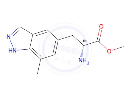 Chemical structure of (R)-methyl 2-amino-3-(7-methyl-1H-indazol-5-yl)propanoate